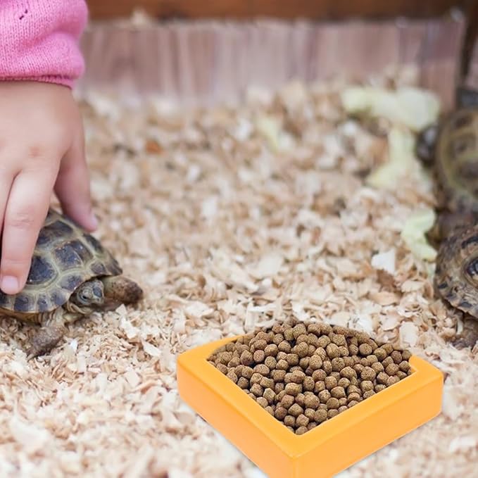 Terrarium 2pcs Reptile Food Dish Bowl Worm Water Dish Small Lizard Gecko Ceramic Pet Bowls Bowls for Leopard Bearded Dragon Chameleon Hermit Crab Feeder Orange Food Containers