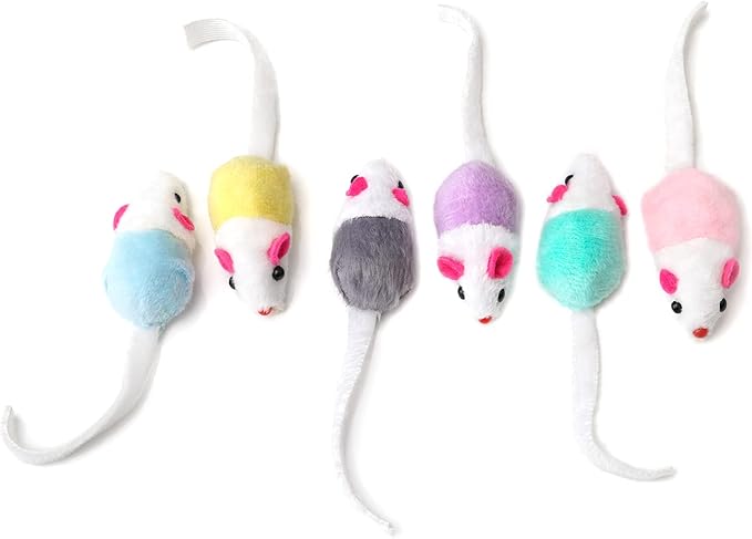 CHIWAVA 36 Pack 1.8 Inch Small Interactive Cat Toys Mice with Catnip Rattle Sound Mouse for Indoor Cats Kitten Play