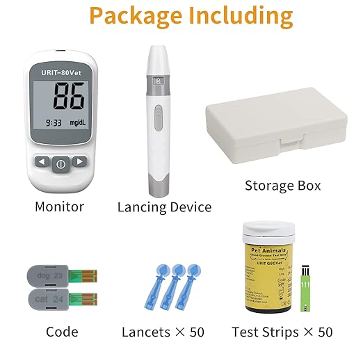 Pet Blood Glucose Meter for Dog Cat with 50 Test Strips, Blood Suger Monitor Kit,Blood Glucose Monitoring System for Dog/Cat Diabetes.