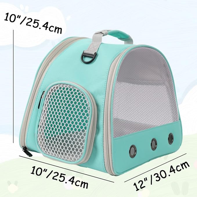 Breathable Guinea Pig Carrier Backpack with Nylon Mesh Window Portable Carrier for Guinea Pig, Bunny Bearded Dragon Bird Chinchilla Ferret Travel Outdoor