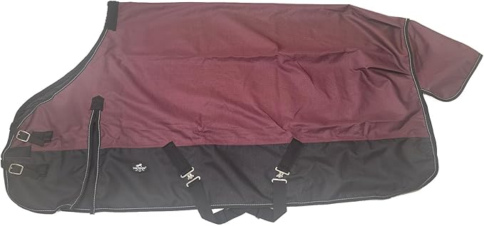 1200D Waterproof and Breathable Horse Sheet TGW Rding Horse Blanket (70", Wine)