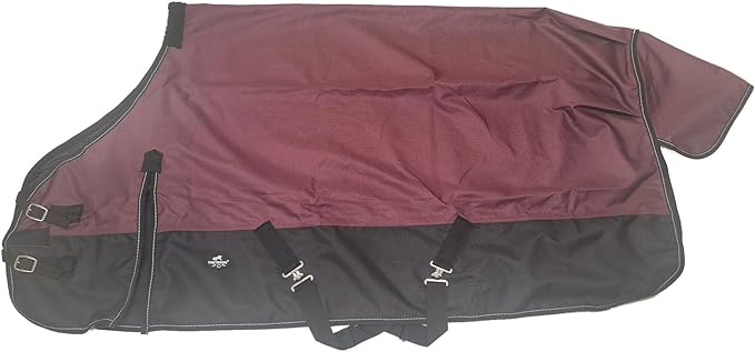 1200D Waterproof and Breathable Horse Sheet TGW Rding Horse Blanket (68", Wine)