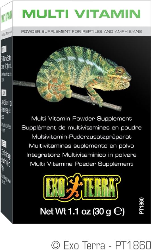 Exo Terra Multi Vitamin Powder Supplement for Reptiles and Amphibians, 1.1 Oz., PT 1860