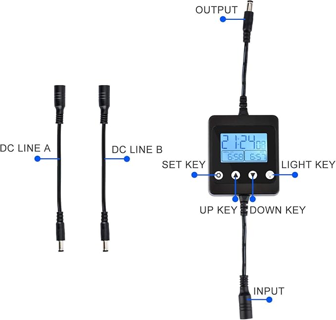 KZKR Aquarium Light Timer LED Dimmer Lighting Controller Adjustment Universal