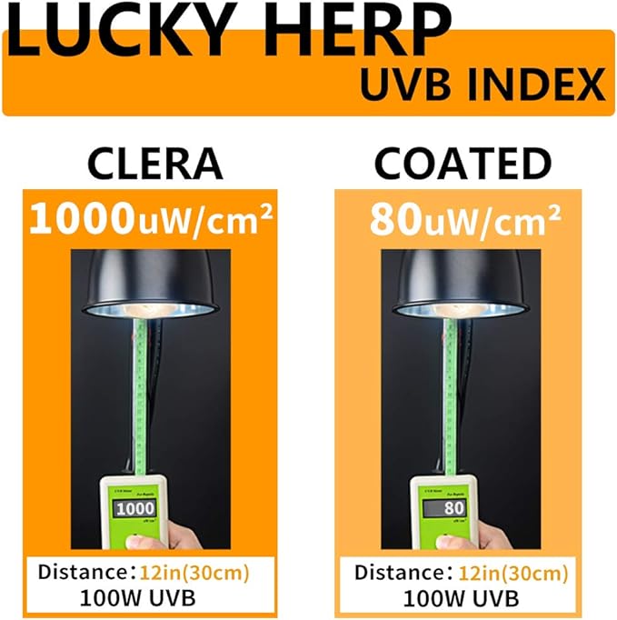 LUCKY HERP 100 Watt UVA+UVB Full Spectrum Vapor Heat Lamp Bulb, High Intensity Self-Ballasted Heat Basking Lamp/Bulb/Light for Reptile and Amphibian, Sun Lamp for Bearded Dragon Lizard Turtle(Clear)