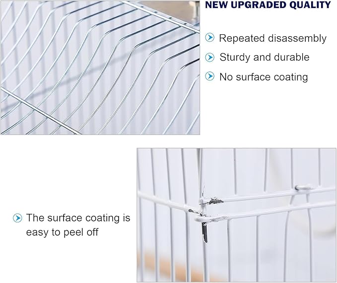 Small Bird Travel Cage-Lightweight Small Birds Starter Kit with Birdcages and Accessories Great for Parakeets Lovebirds Parrotlets Finches Canaries Removable Plastic Tray Include