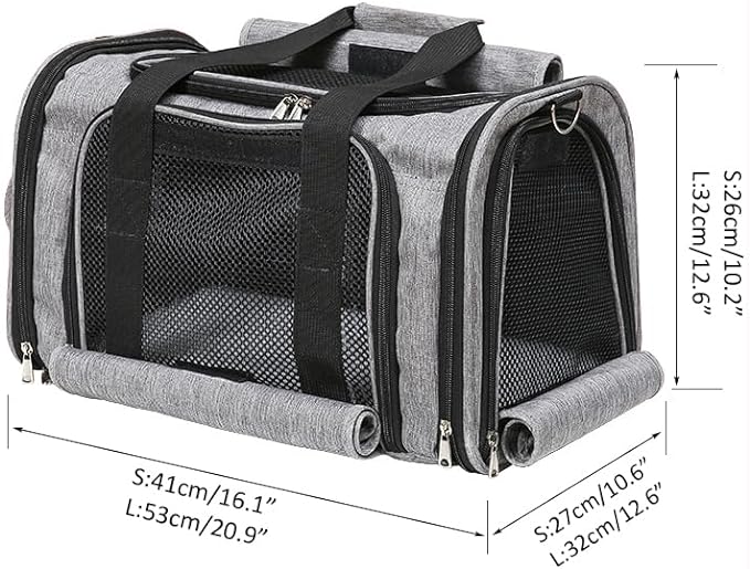 Pet Carrier Bag for Small Medium Cats Dogs Puppies up to 26 Lbs,Steel Frame Dog Carrier,pricacy-Oriented cat Carrier,Collapsible pet Carrier for Easy Storage (Black, Small: 16.1"X10.6"X10.2")