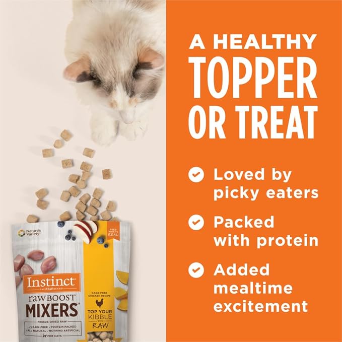 Instinct Raw Boost Mixers Freeze Dried Raw Cat Food Topper, Grain Free Cat Food Topper 6 Ounce (Pack of 1)