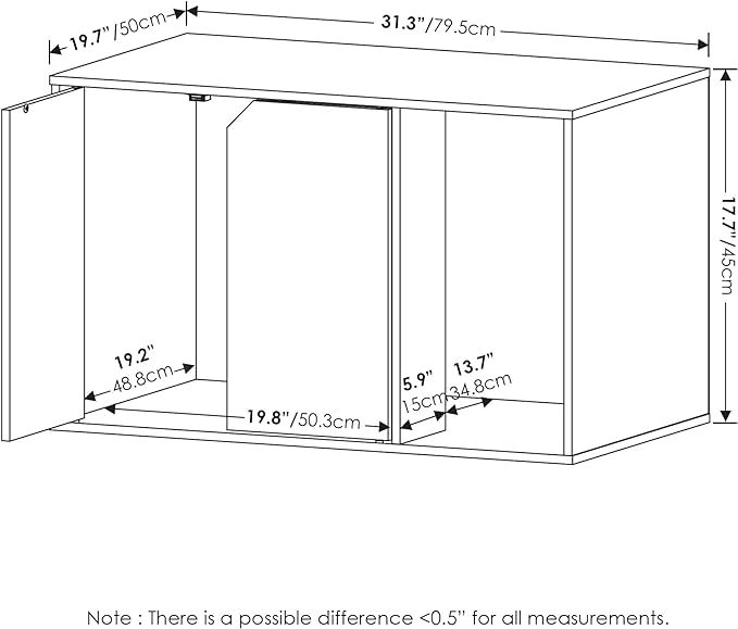 Furinno Peli Litter Box Enclosure, Columbia Walnut