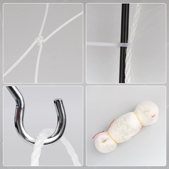 JUMXSRLE Cat Netting Balcony, UV & Weather-Resistant Cat Balcony Safety Net, Transparent Nylon Pet Mesh Fence Cat Netting for Patio, Balcony, Rail, Stairs, Terraces - 10x13ft