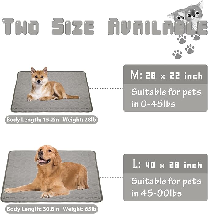 Washable Dog Cooling Mat Ice Silk Cooling Mat for Dogs Pet Self Cooling Pad Blanket Dog Cooling Pad for Indoor & Outdoor Car Seats