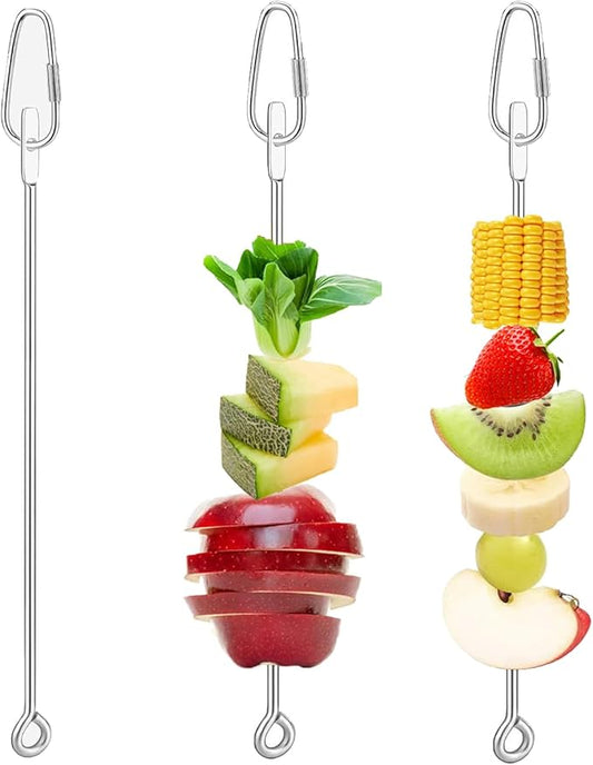 3Pcs Parrot Fruit Vegetable Skewer, Bird Food Holder Small Animal Fruit Vegetable Holder Stainless Steel Bird Parrot Skewer for Parakeet Budgie Conure Macaw