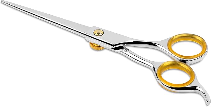 Sharf Gold Touch Pet Grooming Shear | Straight Cat & Dog Grooming Scissors | 6.5 Inch | 440c Japanese Stainless Steel Pet Dog Shearing Scissors | Animal Shears with Removable Comfort Rings