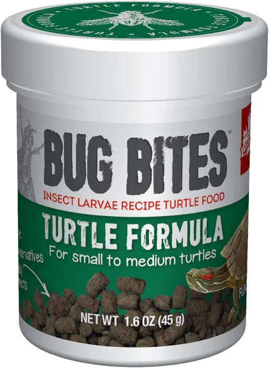 Fluval Bug Bites Turtle Food, Pellets for Small to Medium Sized Turtles, 1.5 oz., A6592, Brown