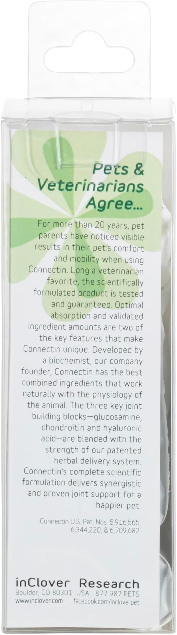 In Clover Connectin Hip and Joint Soft Chew Supplement for Dogs, Combines Glucosamine, Chondroitin and Hyaluronic Acid with Herbs, Patented and Clinically Tested to Work in 15 Days, 20 Count