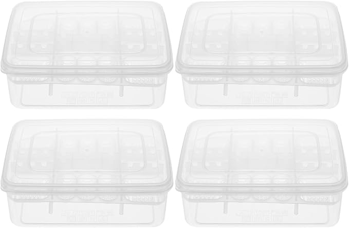 4pcs 16 Grids Reptiles Eggs Incubator Tray - Transparent Reptile breeding Incubator, Crawling Pet Breeding Tank for Snake, Lizards Incubator Supplies