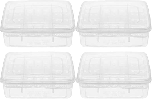4pcs 16 Grids Reptiles Eggs Incubator Tray - Transparent Reptile breeding Incubator, Crawling Pet Breeding Tank for Snake, Lizards Incubator Supplies