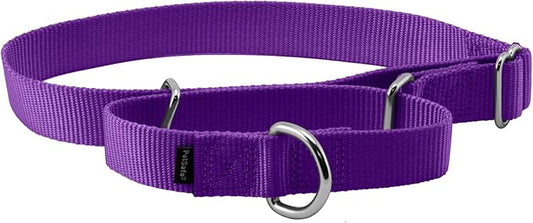 PetSafe Adjustable Martingale Collar - Only Tightens When Dogs Pull, Prevents Slipping Out - Helps with Strong Pullers, Increased Control - Alternative to Choke Collar - 1", Large, Deep Purple