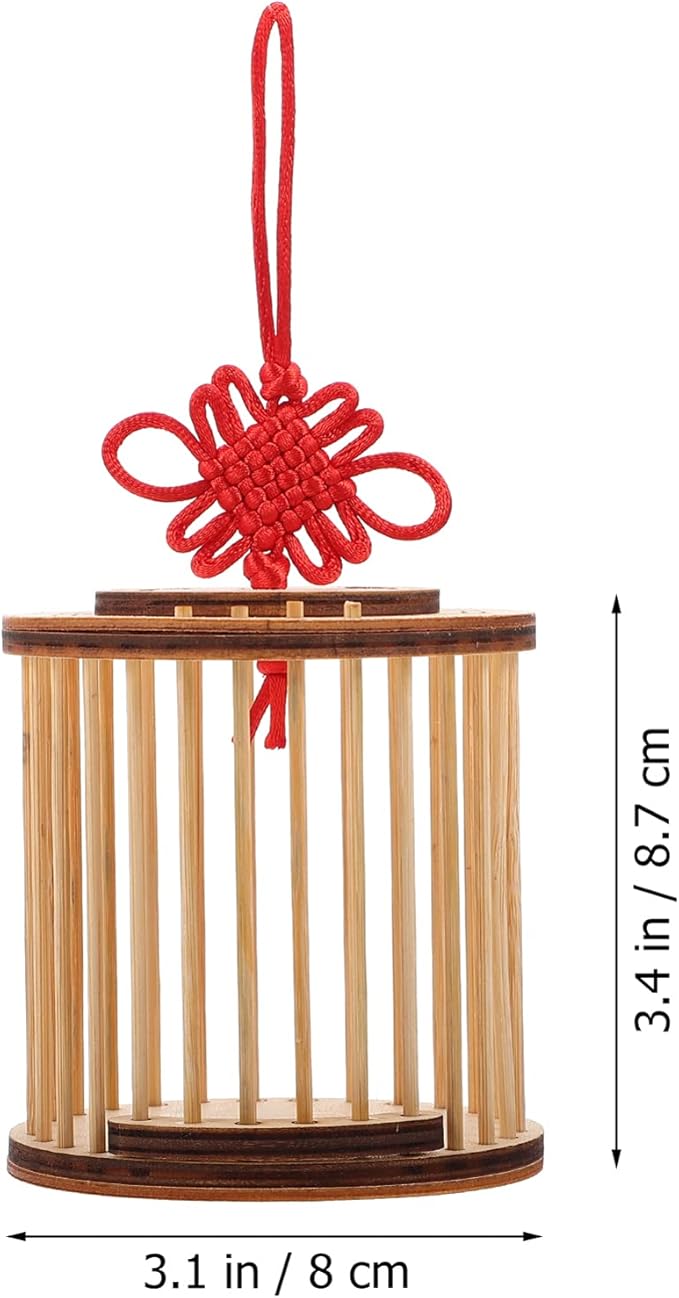 Wooden House Circular Grasshopper Cage Habitat Cricket Box Critter Breeding Cages Hanging Insert Cage for Grasshopper Crickets Small Pets