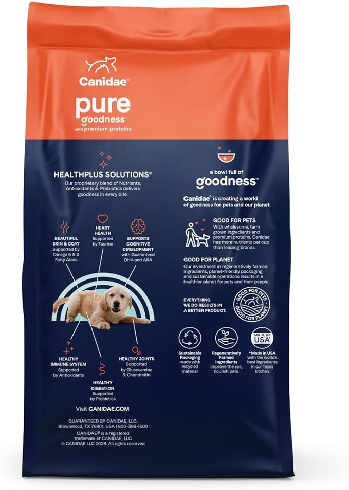 Canidae Pure Grain Free Dry Puppy Food, Real Salmon & Sweet Potato, 4 lbs.