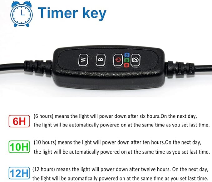 Fish Tank Clip on Light, VARMHUS RGB Clamp Aquarium Light Fish and Plant Aquarium Lighting with Timer Dimmer for Sunrise and Sunset (7W)