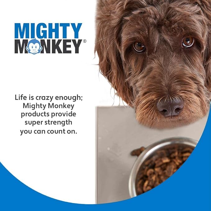 MIGHTY MONKEY 100% Waterproof Dog Food Mat, Raised Edges Silicone Pet Feeding Placemat for Cat, Dogs, Pet Bowls, High Lipped Tray Prevents Water Spills, Food on Floor, Dishwasher Safe, 18x12, Beige