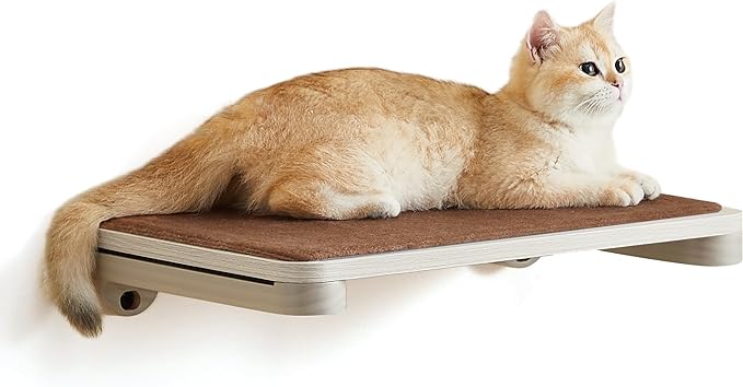 Feandrea Clickat Collection - No.007 Cat Shelf, Wall-Mounted Cat Perch for Indoor Cats, Cat Wall Shelves, Extremely Quick Assembly, Unlimited Expandability, Replaceable Module and Felt Pad