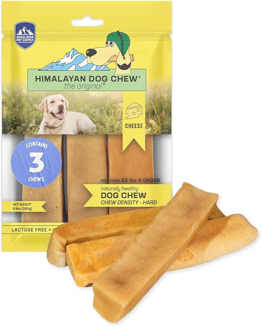Himalayan Dog Chew Original Yak Cheese Dog Chews, 100% Natural, Long Lasting, Gluten Free, Healthy & Safe Dog Treats, Lactose & Grain Free, Protein Rich, Mixed Sizes, Dogs 65 Lbs & Smaller