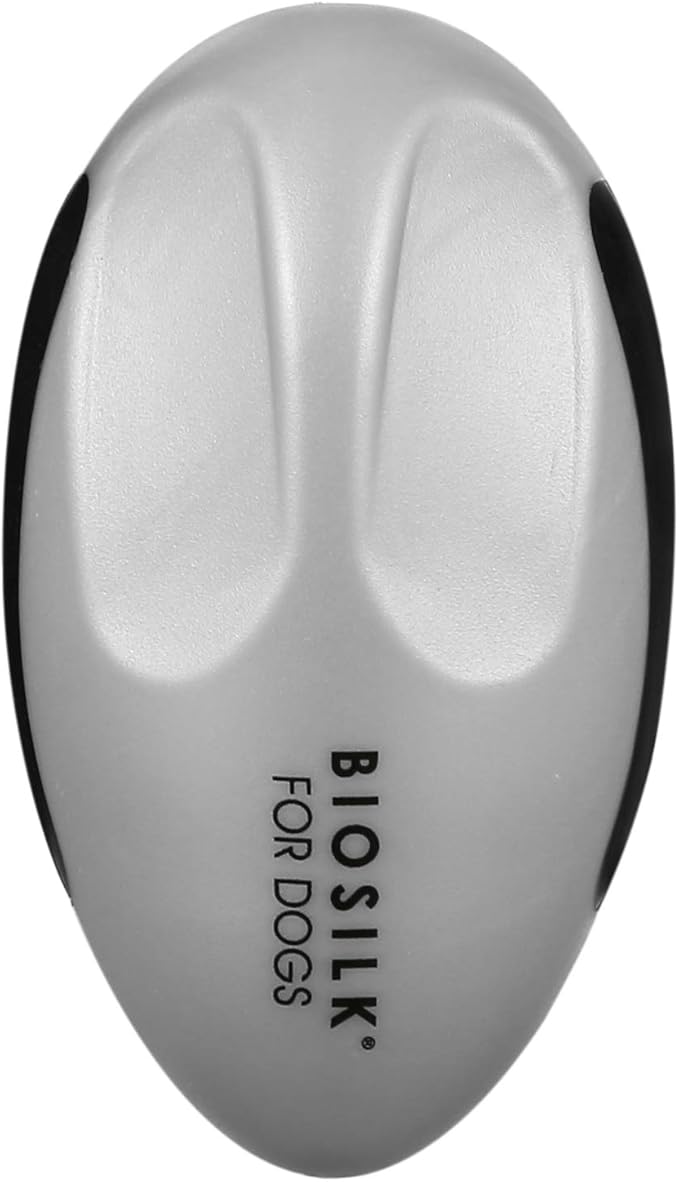 BioSilk for Dogs Combo Deshedding and Massage Palm Dog Brush for All Dogs | 2-in-1 Deshedding Palm Brush for Dogs and Massage Dog Brush, Suitable for Dogs with Long or Short Hair| Silver