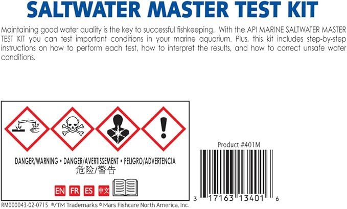 API Marine Bundle Pack: One (1) API SALTWATER MASTER TEST KIT, one (1) API MARINE FLAKES Fish Food