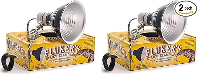 Fluker's Repta-Clamp Lamp, Heavy Duty Clamp Light for Reptile Tanks and Terrariums, UL/CUL Approved, Great for Reptile Basking, 75-Watt Maximum with On/Off Switch, 5.5" (Pack of 2)