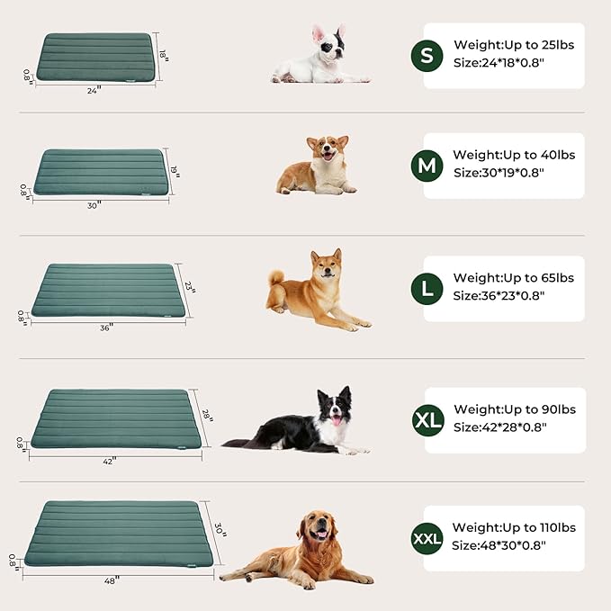 BALANCE Dog Crate Pad, Dog Foam Crate Mat Kennel Pad, Washable Water-Resistant Pet Bed Flat Dog Cage Mat for Medium Dogs