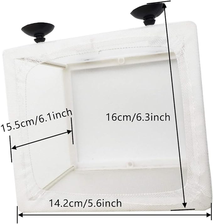 2Pcs White Nylon Mesh Fish Fry Hatchery Breeder Box Separation Net
