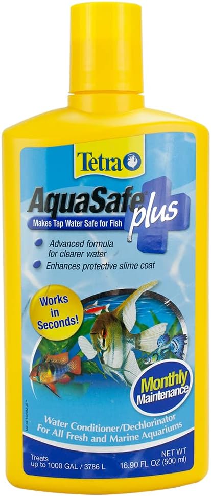 Tetra AquaSafe Plus 16.9 Ounces, aquarium Water Conditioner And Dechlorinator