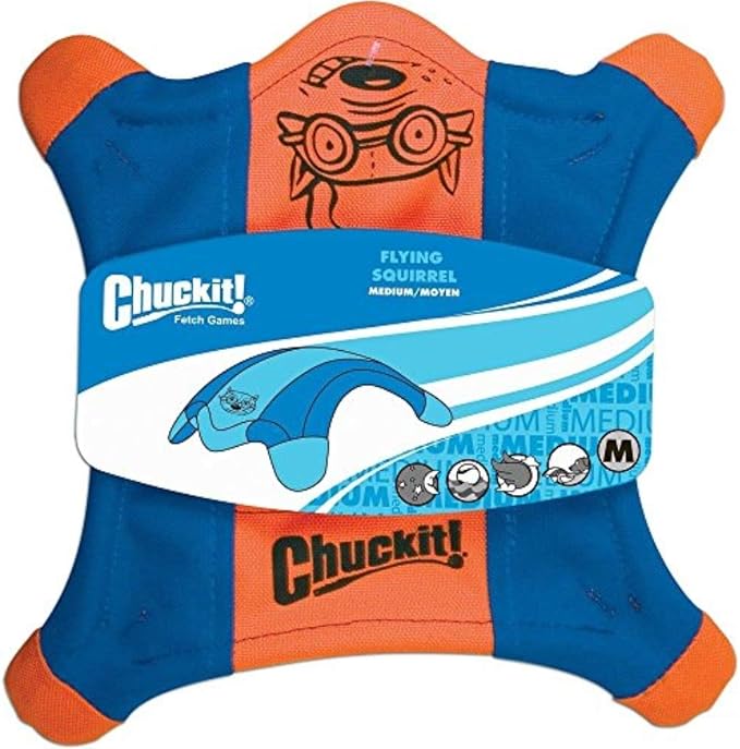 Chuckit! Flying Squirrel Dog Toy, Size Medium (9.5" Diameter) and Chuckit! Ultra Fetch Stick for All Breed Sizes