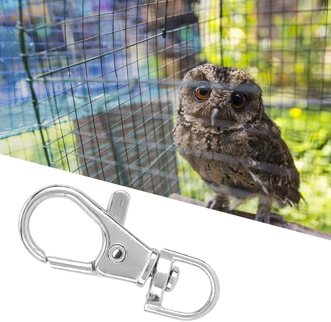 Pssopp 12Pcs Pet Birds Cage Metal Hook Clip Iron Anti-Escape Pet Bird Cage Door Buckle Lock Claw Snap Hook