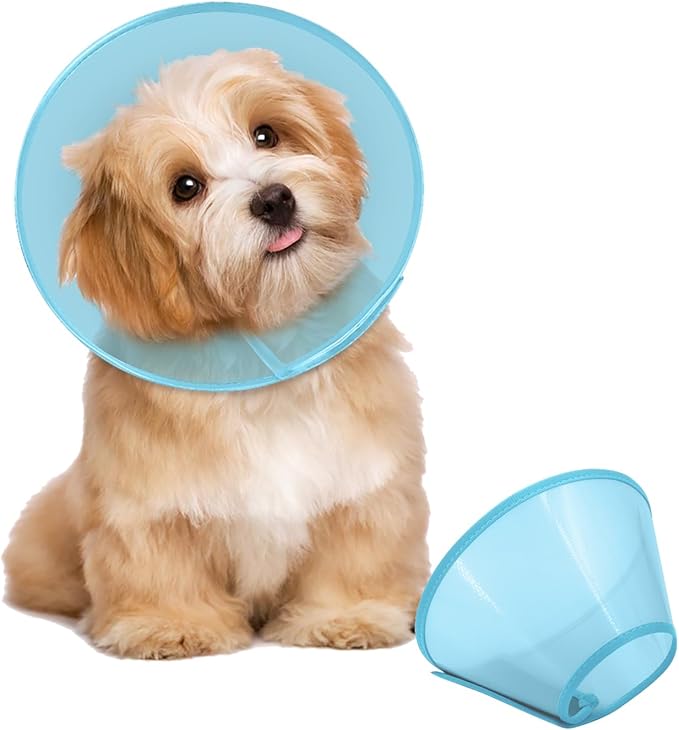 Supet Dog Cone Collar Adjustable After Surgery, Comfortable Pet Recovery Collar & Cone for Large Medium Small Dogs, Elizabethan Dog Neck Collar Plastic Practical