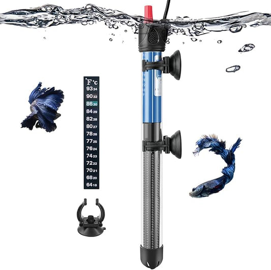 Hitop 25W/50W/100W/300W Adjustable Aquarium Heater, Submersible Glass Water Heater for 5 – 70 Gallon Fish Tank (300W)