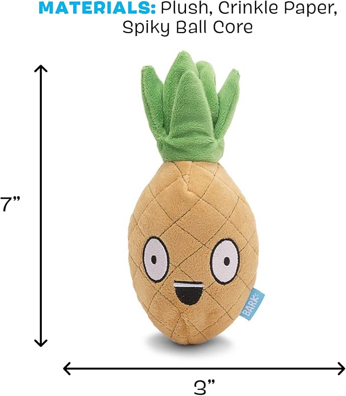 Barkbox 2 in 1 Interactive Plush Dog Toy - Rip and Reveal Dog Toy for Small Dogs - Stimulating Squeaky Pet Enrichment and Puppy Toys | Penny The Pineapple| Small Dogs