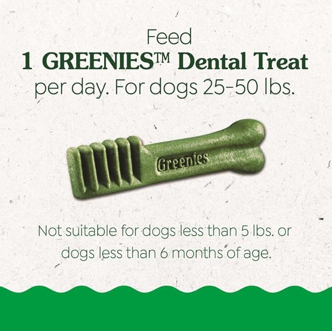 Greenies Puppy Regular Size Natural Dental Dog Treats, 6 oz. Pack (6 Treats)