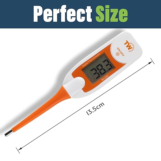 Premium Pet Thermometer for Dogs and Cats Animal Owners of Dog Puppy Cat Horse Equine Flexible Digital Rectal Temperature Dog Thermometer Probe with Vets Veterinary Hobdays Chart