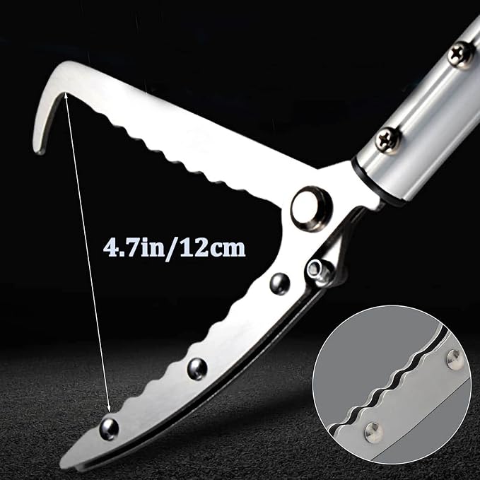 87'' Telescopic Snake Tongs, Aircraft-Grade Aluminum Alloy Reptile Grabber Rattle Snake Catcher Wide Jaw Handling Tool with Lock for Hunting Game Finders