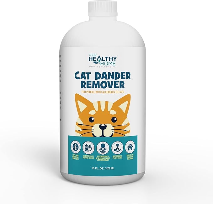 All Natural Cat Dander Remover, Cat Dander Spray|Like A Waterless Cat Shampoo|Provides Cat Allergy Relief for Humans & Cats| Made in USA