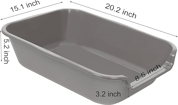 1 Pack Extra Large Dog Litter Box Pan Tray (ABS Material), Low Entry Jumbo Senior Litter Boxes for Multiple Kitten Big Cats, Pet Safe Indoor Dog Potty (Brown, 20" L x 15" W)