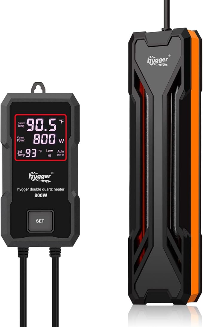 hygger Aquarium Heater 300W/500W/800W/1000W, Submersible Fish Tank Heater with Digital LED Controller and Intelligent Leaving Water Automatically Stop Heating System, for Freshwater and Saltwater