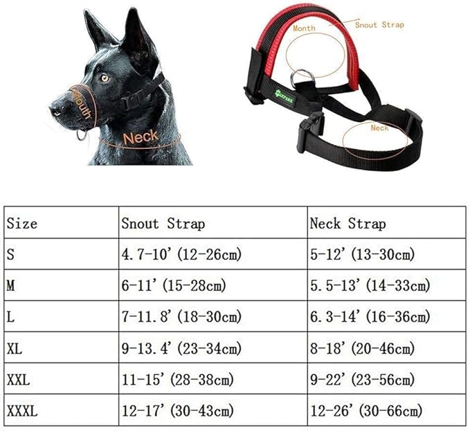 Dog Muzzle for Small, Medium, Large Dogs Prevent from Biting, Barking and Chewing, Adjustable Loop(S/Black)