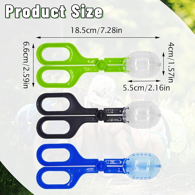 3 Pack Reptile Feeding Clamp,Reptile Poop Scoop Reptile Feeding and Cleaning Tool,Plastic Reptile Feeding Clamp for Tortoise Lizard Frog Spider and Other Small Animals