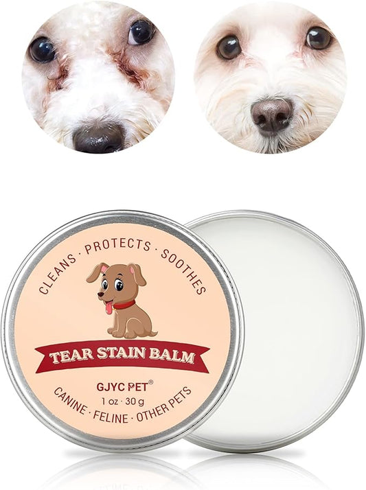 Pet Tear Stain Remover Balm - 1 oz (30g) Natural, Plant-Based Eye Care for Dogs and Cats - Gently Cleanses and Restores Sparkling Eyes