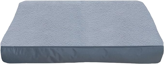 Dog Bed Cover 35L x 22W x 4H Inch,Heavy Duty Durable Waterproof Fluffy Soft Short Plush Replacement Dog Bed Covers,Washable Removable Pet Bed Mattress Cover with Zipper.Grey,Cover Only.