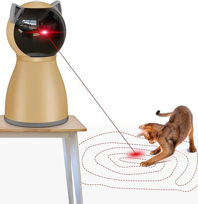 Interactive Cat Laser Toy Automatic for Indoor Cats, [2024 Newly Upgraded] Real Random Trajectory Rechargeable Laser Pointer Cat Toys for Indoor Cats/Kittens/Dogs